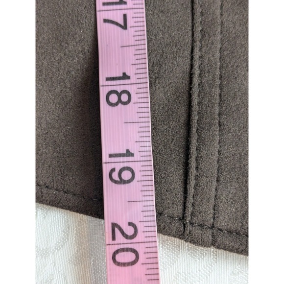 WHBM Brown Faux Suede Long Sleeve Zip Front Moto Jacket Size 2 - Picture 8 of 9